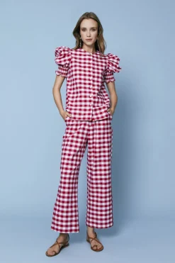 Coosy Camisas y blusas*BLUSA LEANDROROJO CUADROS