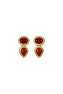 Coosy Bisutería*Pendientes Lágrima Rojo |