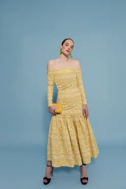 Coosy Vestidos midi*VESTIDO AFRICAAMARILLO