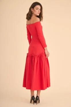 Coosy Vestidos midi*VESTIDO AFRICA ROJO