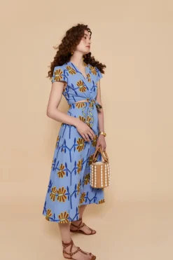 Coosy Vestidos midi*VESTIDO ALBAAZUL FLORES