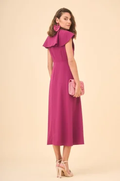 Coosy Vestidos midi*VESTIDO ATHENEABERENJENA