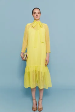 Coosy Vestidos midi*VESTIDO CLEOTEAMARILLO