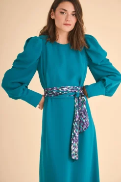 Coosy MARIA BARAZA X COOSY|Vestidos midi*VESTIDO INES MB VERDE/ESTAMPADO