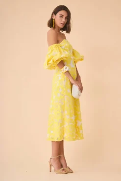 Coosy Vestidos midi*VESTIDO LEMONAMARILLO
