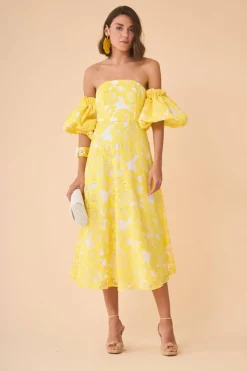 Coosy Vestidos midi*VESTIDO LEMONAMARILLO