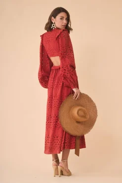 Coosy Vestidos midi*VESTIDO LUCILAROJO
