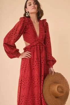 Coosy Vestidos midi*VESTIDO LUCILAROJO