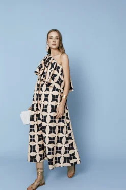 Coosy Vestidos*VESTIDO RAMONAEST. NEGRO Y ROSA