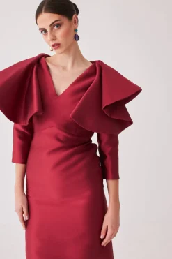 Coosy MARIA BARAZA X COOSY|Vestidos midi*Vestido Rocio Mb Burdeos |